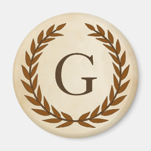 Aimant Wreath Laurel sur le monogramme initial G