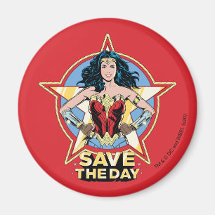 Aimant WW84   Save the Day Wonder Woman Retro Comic Art