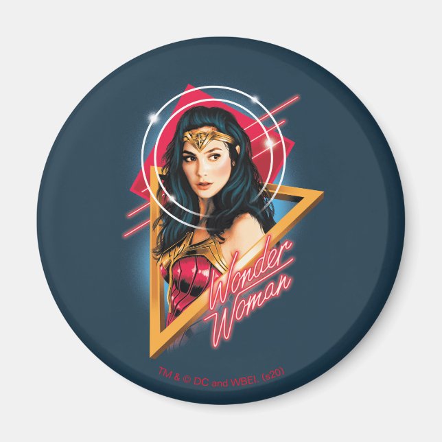 Aimant WW84 | Wonder Woman Insigne de personnage Rétrowav (Devant)
