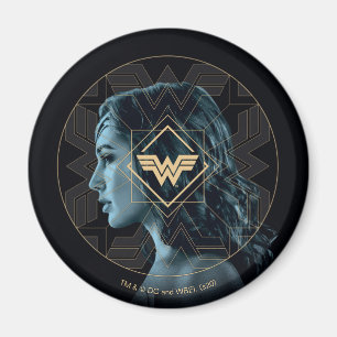 Aimant WW84   Wonder Woman Logo Portrait à motifs
