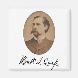 Aimant Wyatt Earp Portrait and Signature