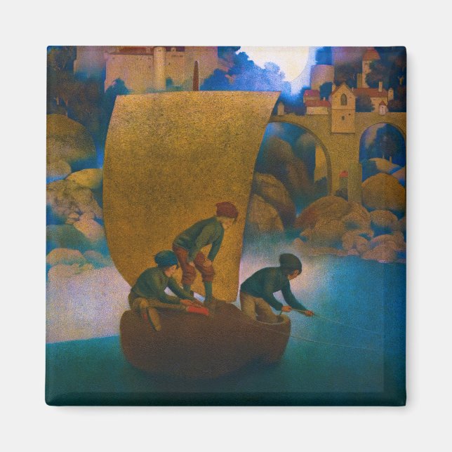 Aimant Wynken, Blynken et Nod, 1905 par Maxfield Parrish (Devant)