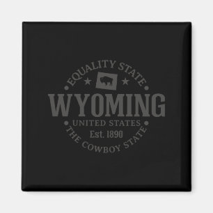 Aimant Wyoming Equality State Établie 1890 Vintage Cowboy