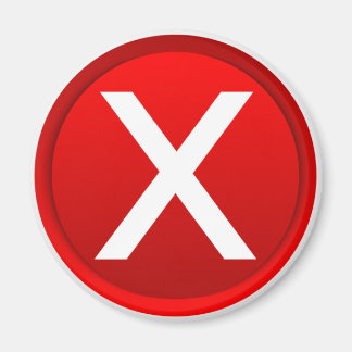 Aimant X rouge - Symbole non / incorrect