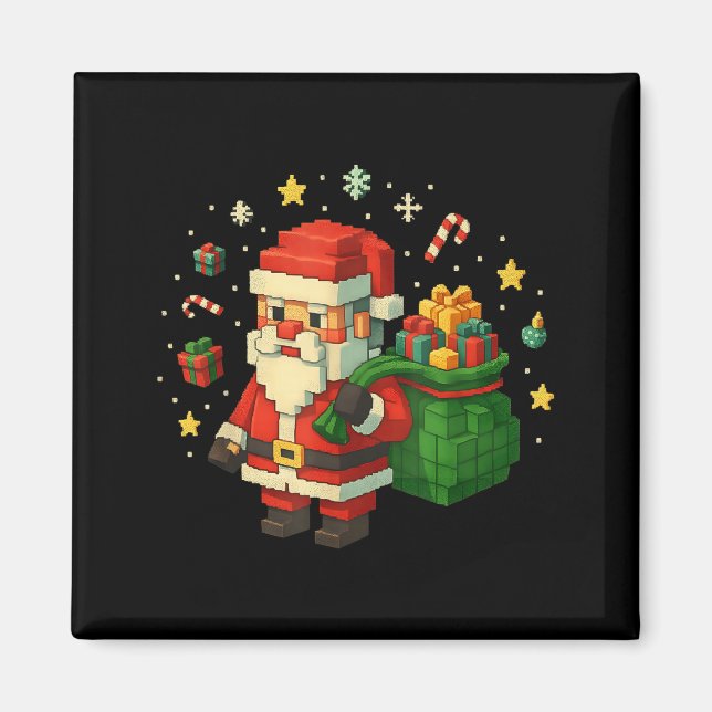 Aimant Xel Santa Claus With Retro Gamer Christmas  (Devant)
