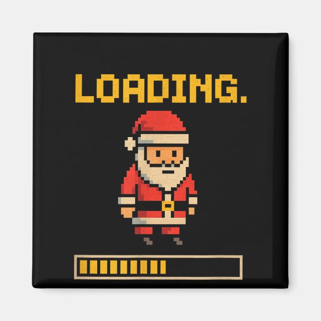 Aimant Xel Santa Loading Retro Christmas Gamer Shirt  (Devant)