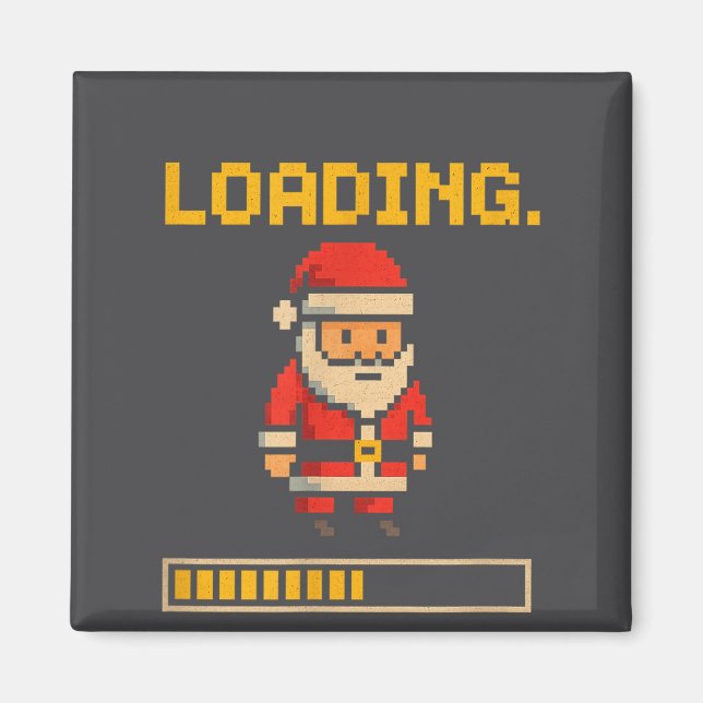 Aimant Xel Santa Loading Retro Christmas Gamer Shirt  (Devant)