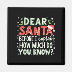 Aimant Xmas Drôle Cher Père Noël Avant D'Expliquer Combie