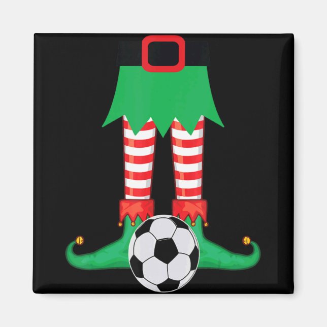 Aimant Xmas Matching Soccer Elf Pajama Christmas Team S T (Devant)