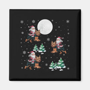 Aimant Xmas Tree Père Noël équitation Yorkshire Terrier F