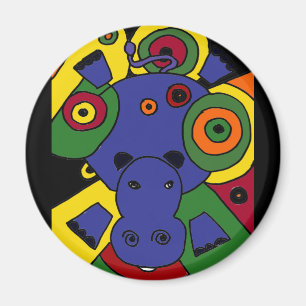 Aimant XX- Hippo Art Abstrait