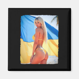 Aimant Y Woman On T Shirt - Blonde Bikini Be And Ukraine 