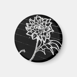 Aimant yaie roses noires fleur goth emo