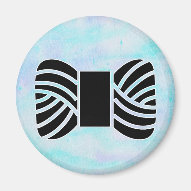 Aimant Yarn Skein sur la texture aquarelle ・ Artisanat (Devant)