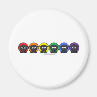 Aimant Yarnoholics Anonyme Fluffy Rainbow Sheep