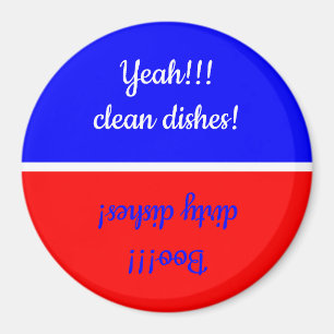 Aimant Yeah Clean/Boo Dirty Red/White/Blue Dishwasher