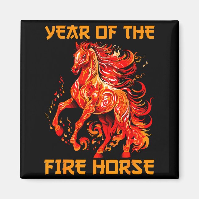 Aimant Year Of The Fire Horse Happy Chinese Lunar New Yea (Devant)