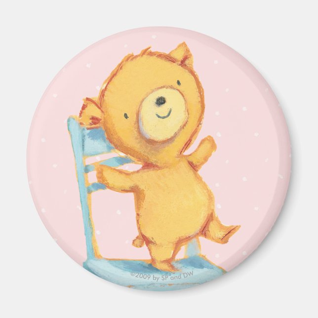Aimant Yellow Bear Dance and Plays on Chair (Devant)