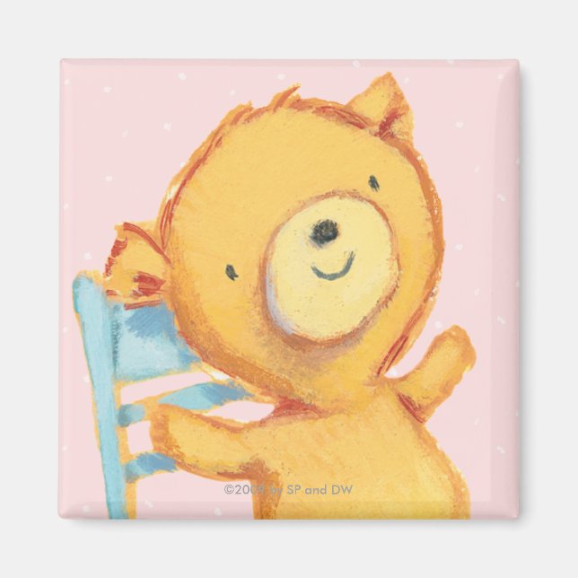 Aimant Yellow Bear Dance and Plays on Chair (Devant)