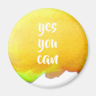 Aimant Yellow watercolor positive yes you can message