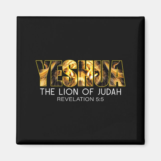 Aimant Yeshua Lion Of Judah Jesus Religious Christian Rev (Devant)