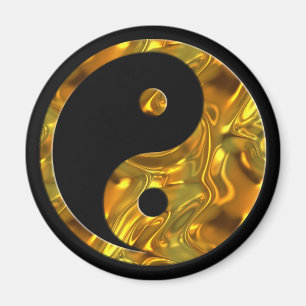 Aimant Yin & Yang GOLD noir