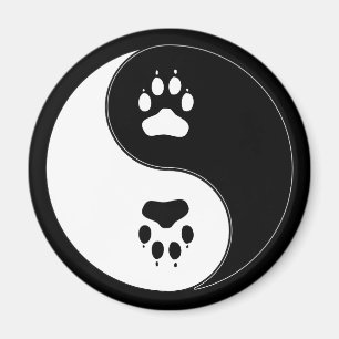 Aimant Ying Yang Empreinte de patte