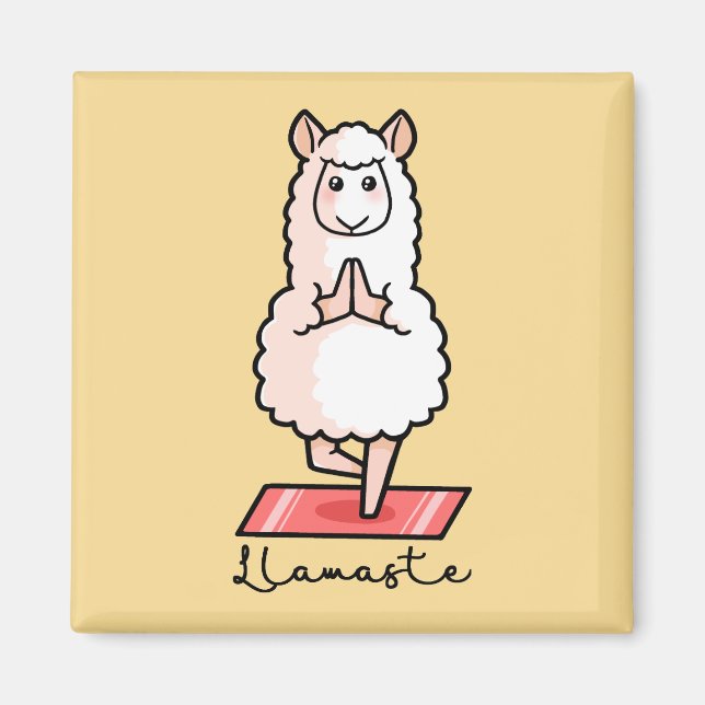 Aimant Yoga llama - Llamaste (Devant)