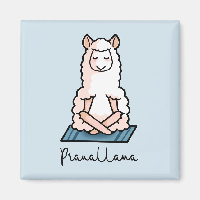 Aimant Yoga llama - Pranallama (Devant)