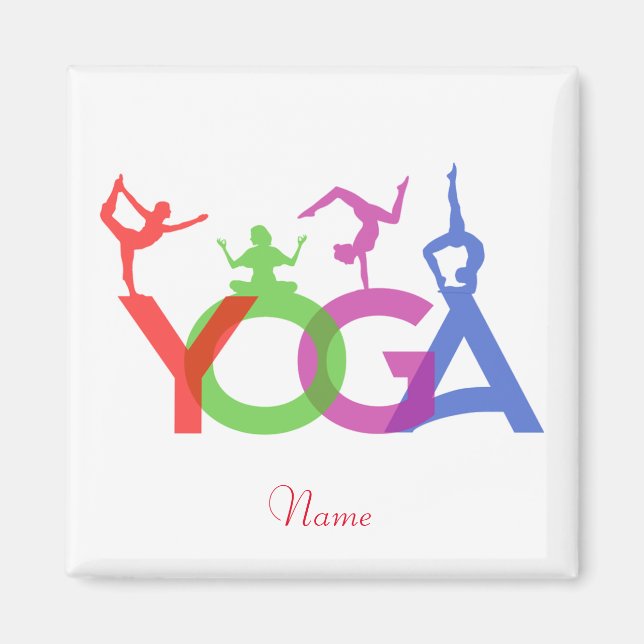 Aimant Yoga Poses Silhouettes Thunder_Cove (Devant)