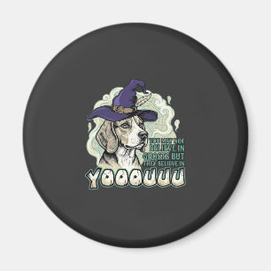 Aimant Yooouuu Fantômes Chien Beagle Chapeau de Sorcière 