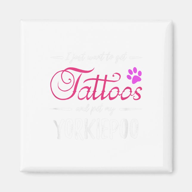 Aimant Yorkiepoo Amoureux des chiens Tattoo Funny Chien M (Devant)