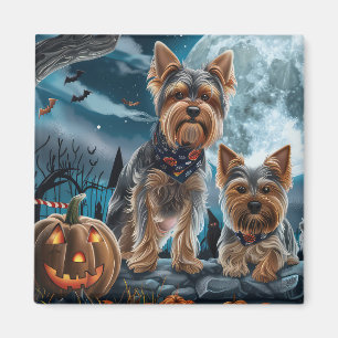 Aimant Yorkshire Terrier Halloween Éffrayant