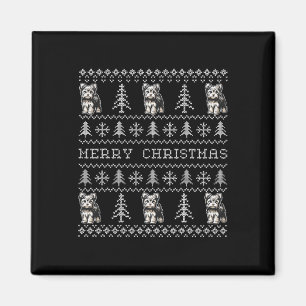 Aimant Yorkshire Terrier laide de Noël Sweat Funny Chien