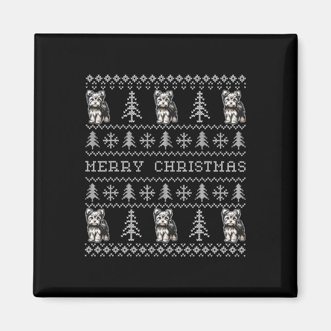 Aimant Yorkshire Terrier laide de Noël Sweat Funny Chien (Devant)