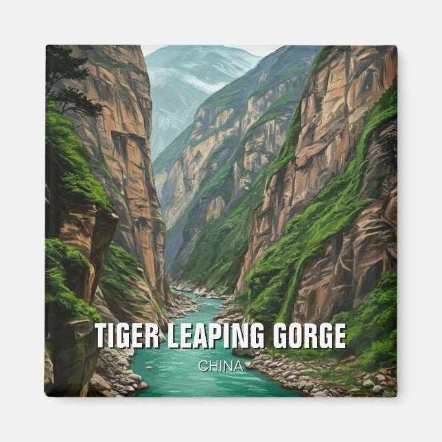 Aimant Yunnan Tiger Leaping Gorge Chine Voyage (Devant)