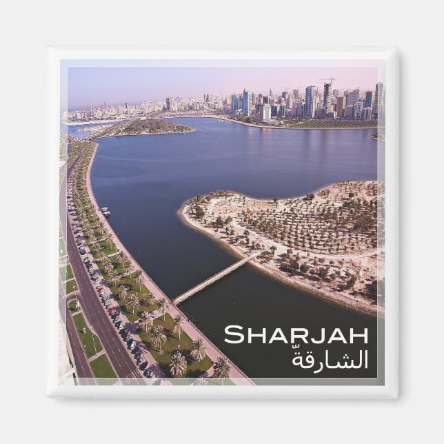 Aimant zAE016 SHARJAH panorama, EAU, Réfrigérateur (Devant)