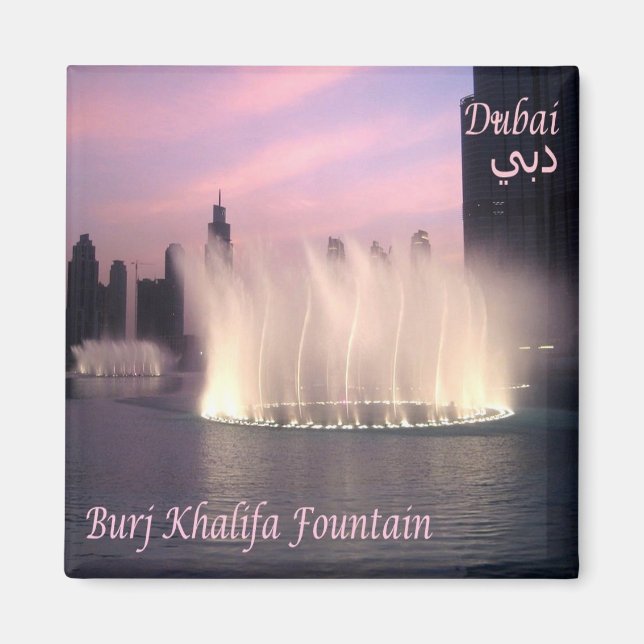 Aimant zAE072 FONTAINE DE BURJ KHALIFA, Réfrigérateur (Devant)