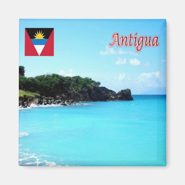 Aimant zAG011 ANTIGUA, Antigua-et-Barbuda, réfrigérateur (Devant)