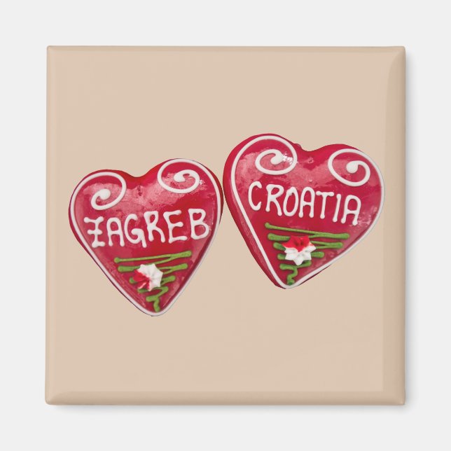 Aimant Zagreb, Croatie : Licitar En Forme De Coeur (Devant)