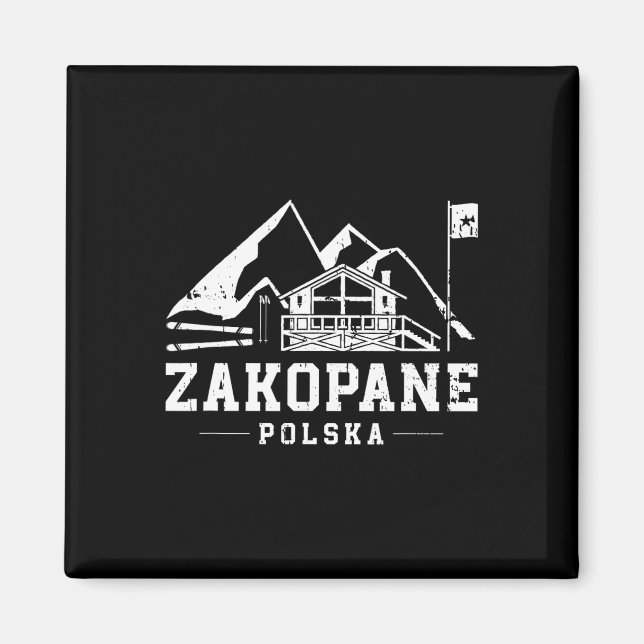 Aimant Zakopane Polska Sports d'hiver Ski Snowboard (Devant)