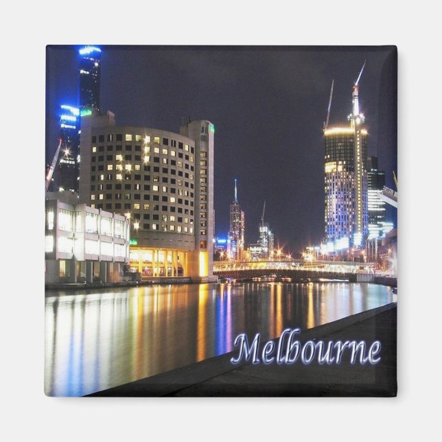 Aimant zAU050 MELBOURNE par Night, Australie, Fridge (Devant)