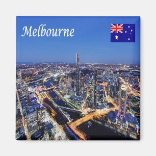 Aimant zAU061 MELBOURNE par Night, Australie, Fridge