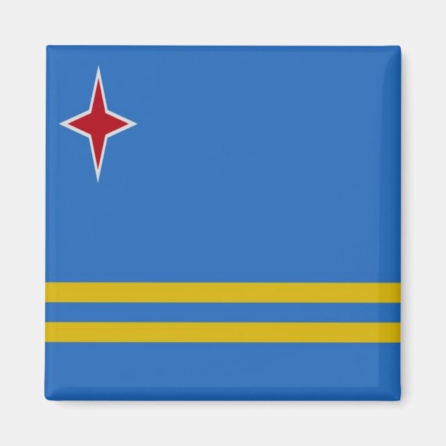 Aimant zAW001 ARUBA, drapeau, Amérique, réfrigérateur (Devant)