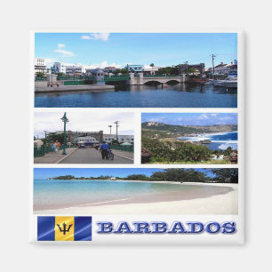 Aimant zBB003 BARBADOS, Mosaïque, Amérique, Réfrigérateur
