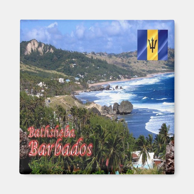Aimant zBB006 BATHSHEBA, Barbade, Vue aérienne, Frigo (Devant)