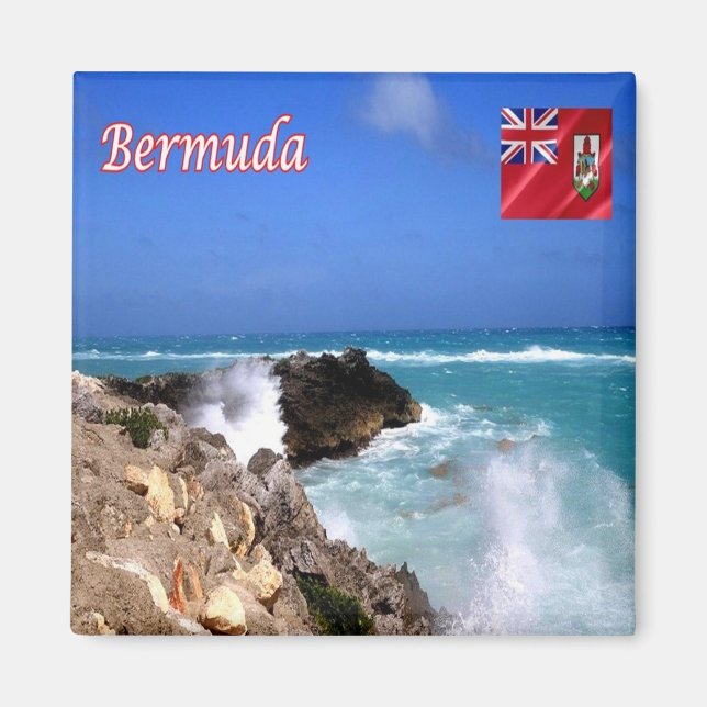 Aimant zBM009 BERMUDA, orage tropicale, réfrigérateur (Devant)