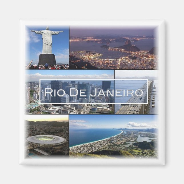 Aimant zBR004 RIO DE JANEIRO, Mosaïque, Brésil, Réfrigéra (Devant)