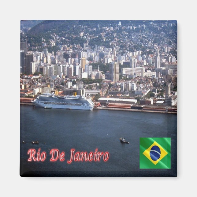 Aimant zBR024 RIO DE JANEIRO, Vue aérienne, Brésil, Réfri (Devant)