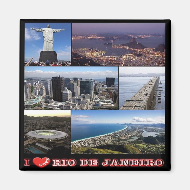 Aimant zBR025 RIO DE JANEIRO I Love, Brésil, Réfrigérateu (Devant)